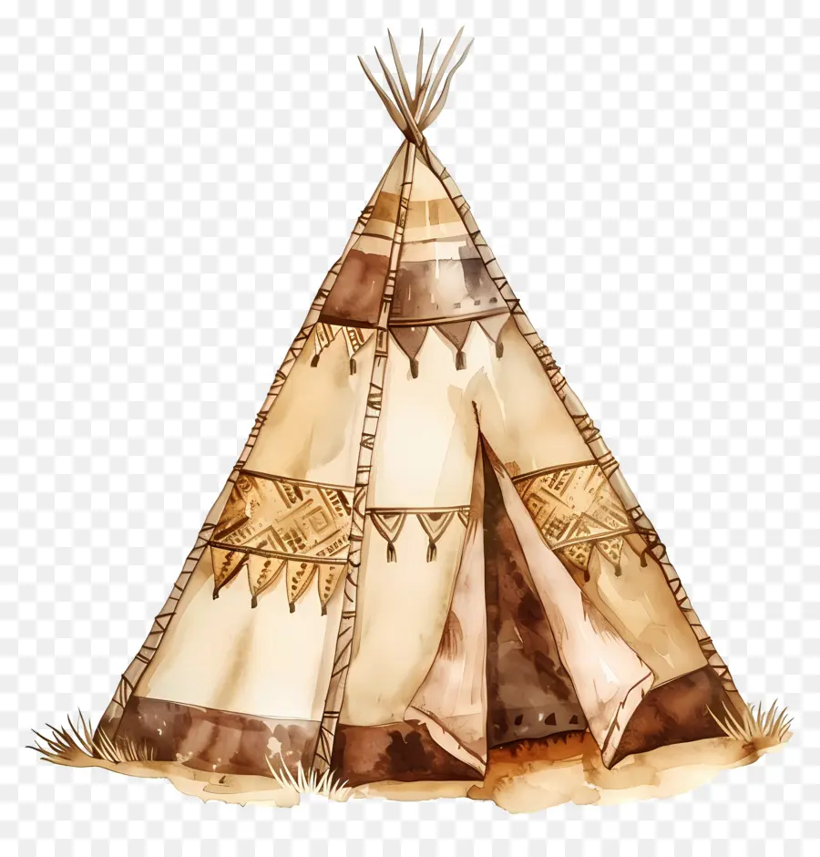 Wigwam Aquarelle，Tente Tipi PNG