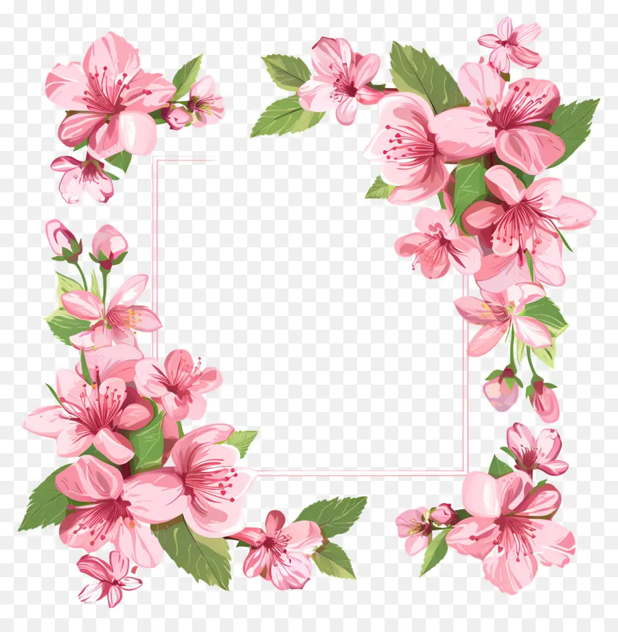 Cadre Floral，Fleurs Roses PNG