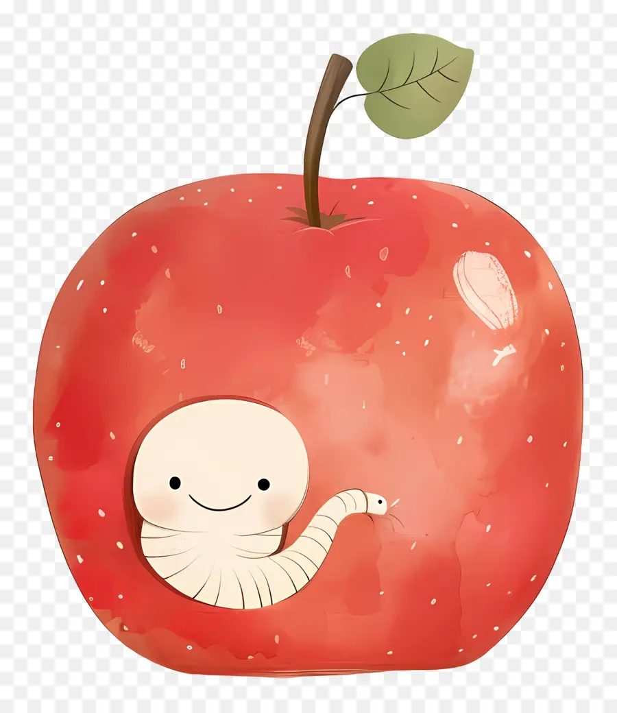 Pomme Avec Ver，Fruit PNG