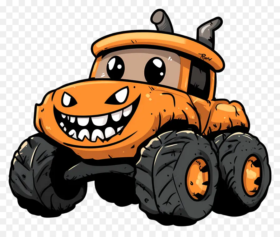 Camion Monstre D'halloween，Camion Citrouille PNG