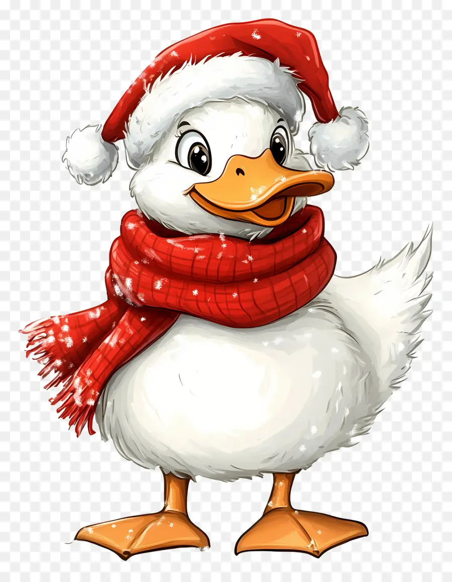 Canard De Noël，Canard Avec écharpe Rouge PNG