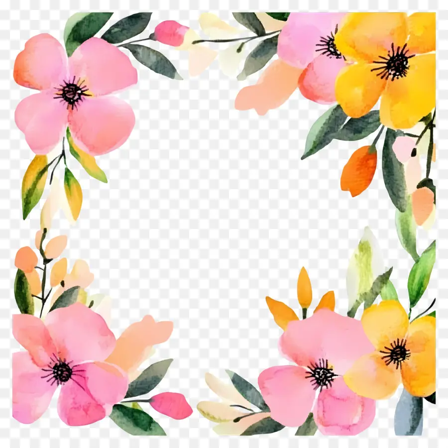 Bordure De Fleurs，Fleurs Roses PNG