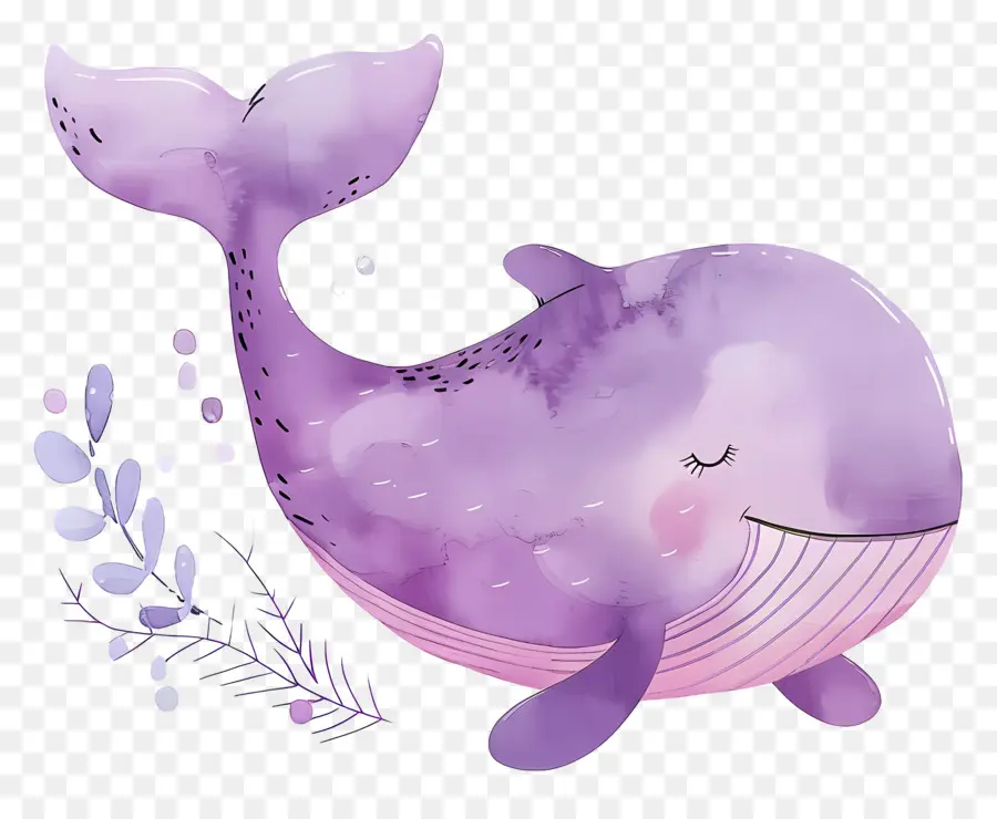 Baleine Aquarelle，Baleine Mignonne PNG