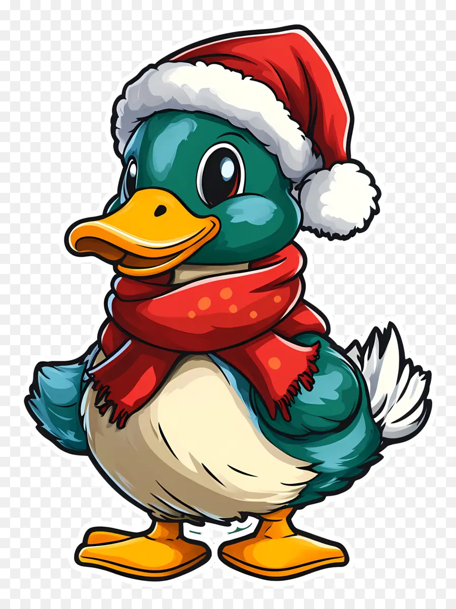 Canard De Noël，Canard Avec Bonnet De Noel PNG