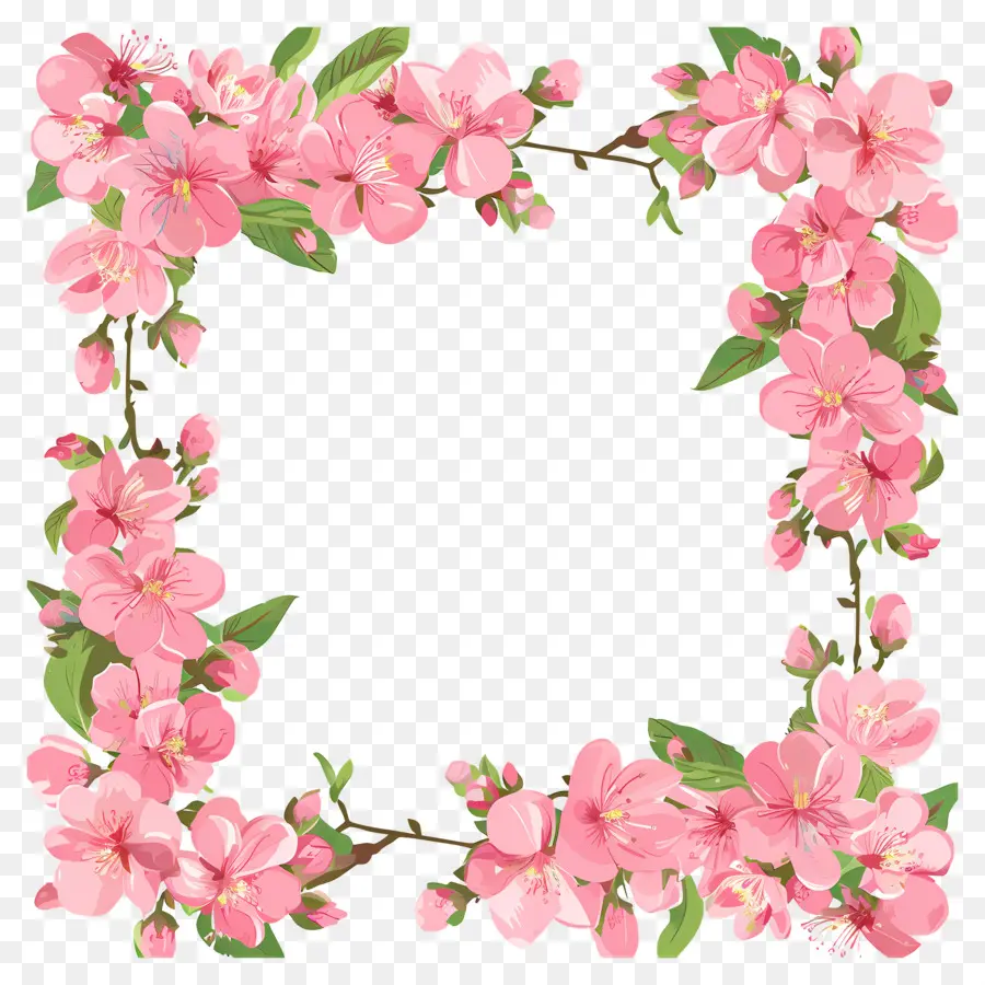 Cadre Floral，Fleurs Roses PNG