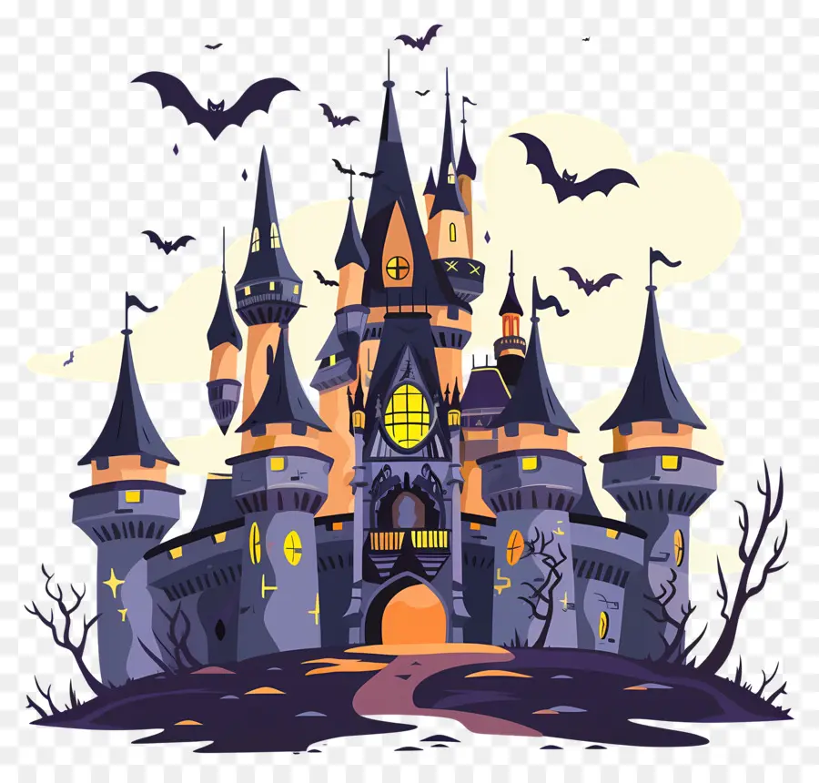 Château Disney D'halloween，Maison Hantée PNG