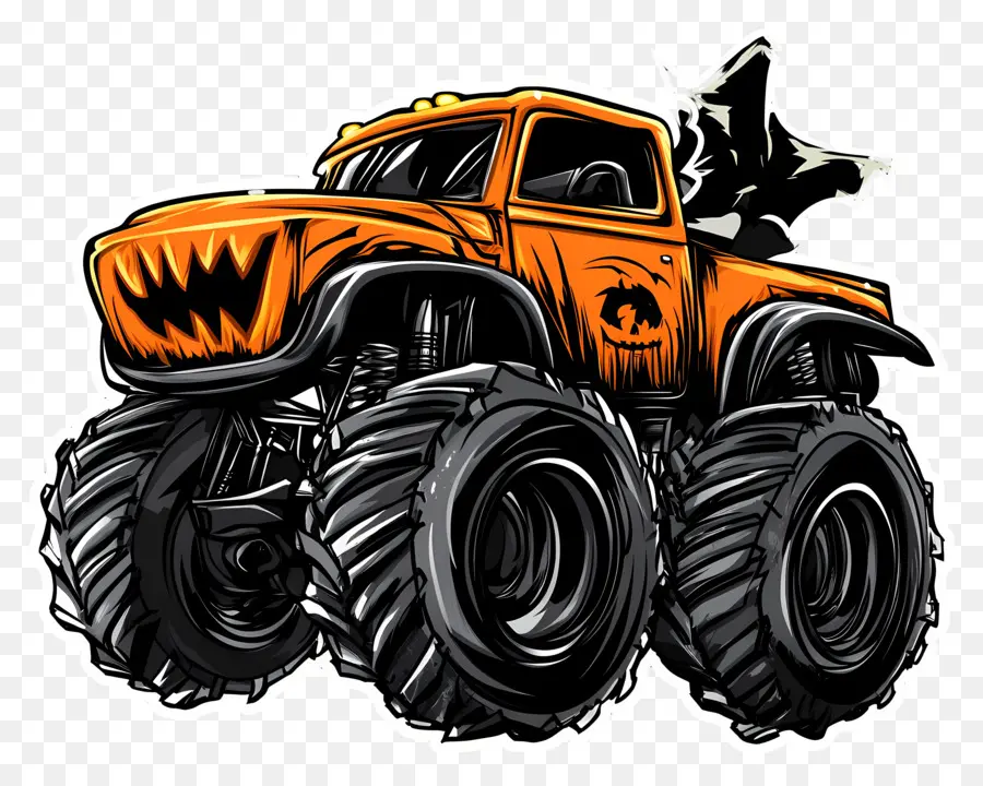 Camion Monstre D'halloween，Camion Monstre PNG