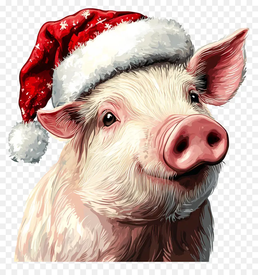 Cochon De Noël，Cochon Avec Bonnet De Noel PNG