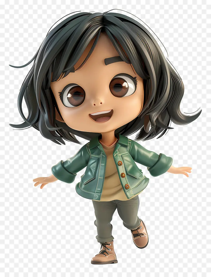 Fille Chibi，Fille Heureuse De Bande Dessinée PNG