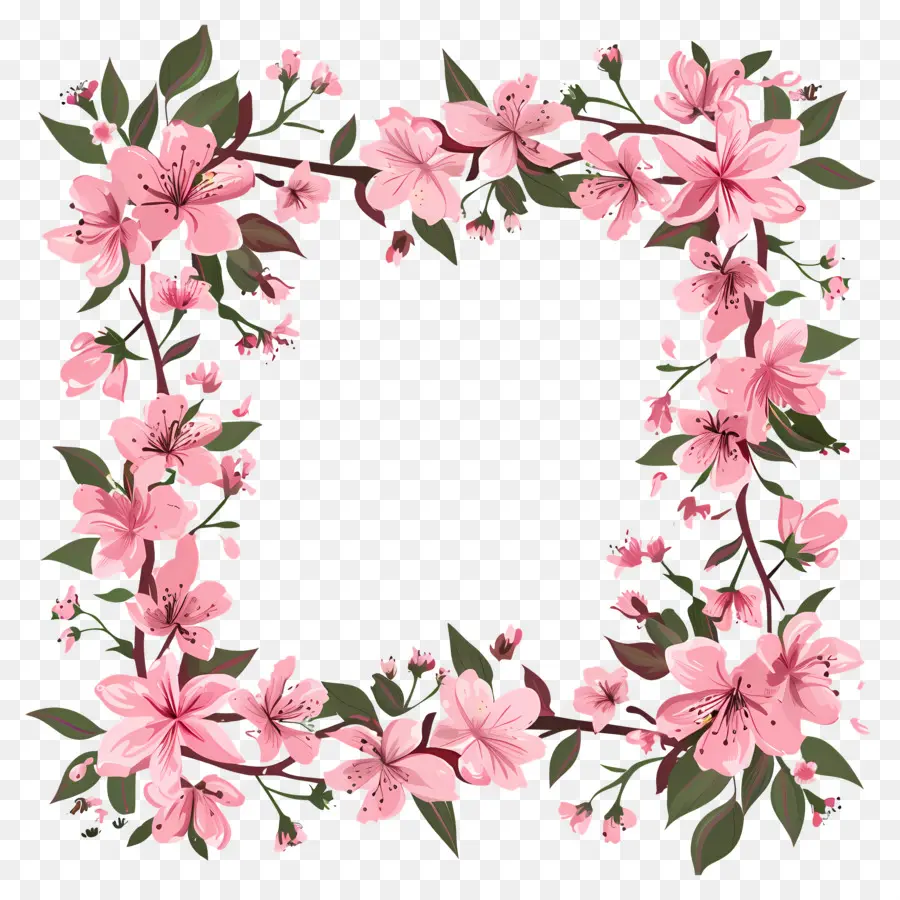 Cadre Floral，Fleurs Roses PNG