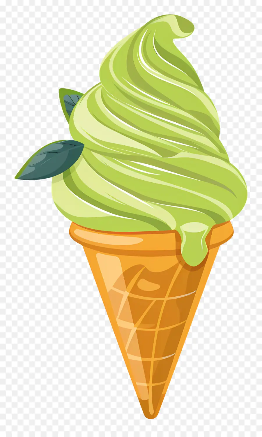 Glace Au Matcha，Cornet De Crème Glacée PNG