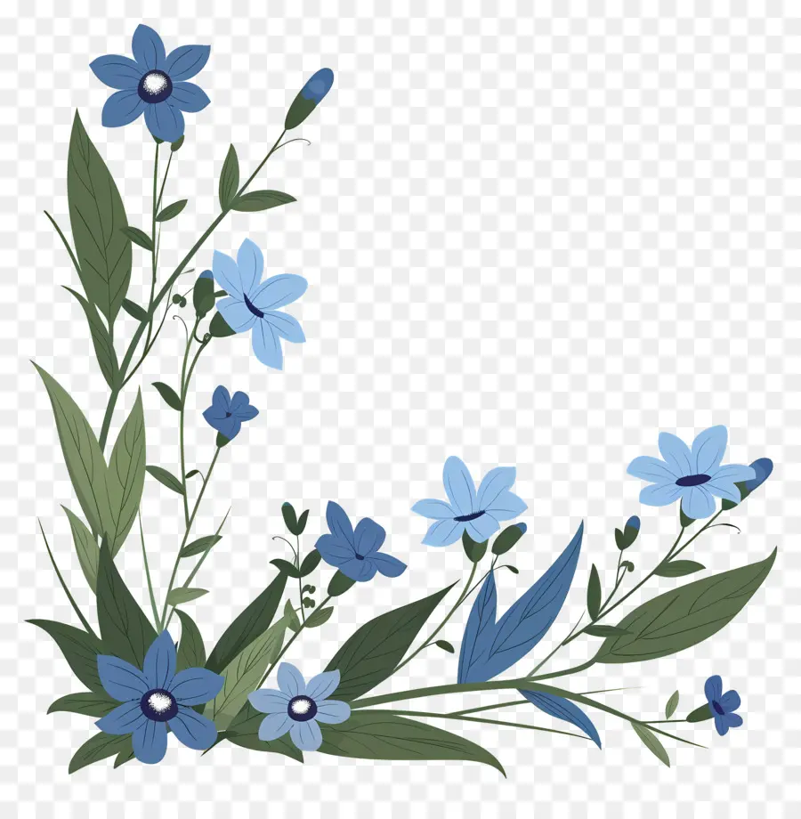 Le Coin Des Fleurs，Fleurs Bleues PNG