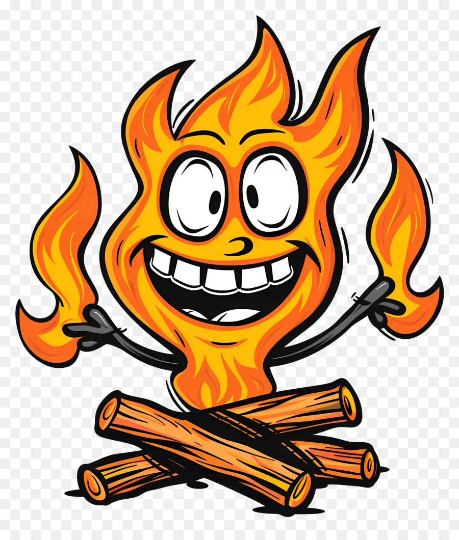 Feu De Camp，Feu De Dessin Animé PNG