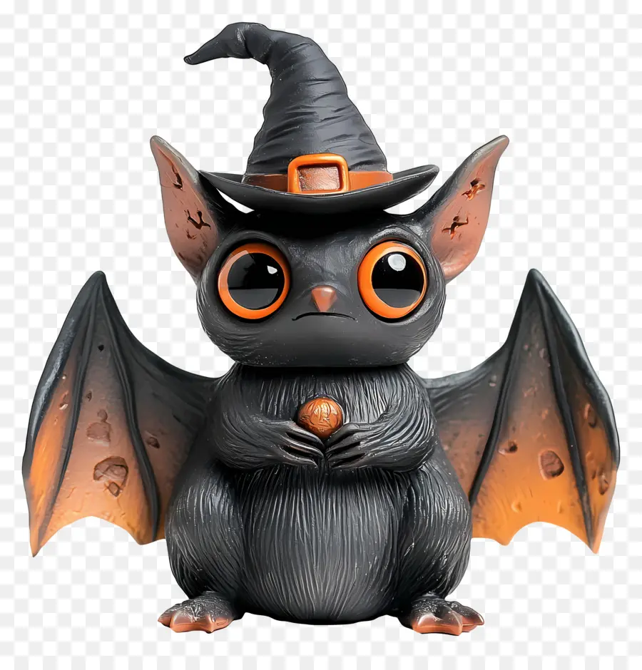 Chauves Souris D'halloween，Chauve Souris Mignonne Avec Chapeau De Sorcière PNG