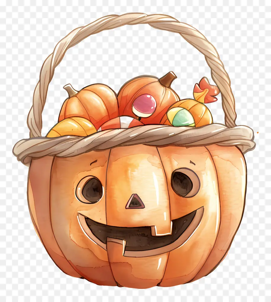 Panier D'halloween，Panier De Citrouille PNG