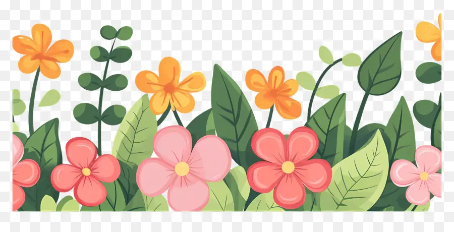 Bordure De Fleurs，Fleurs PNG