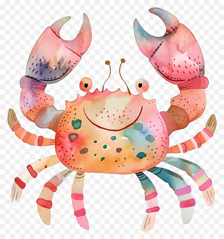 Crabe Aquarelle，Crabe Coloré PNG