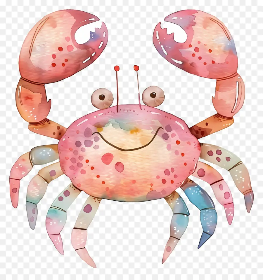 Crabe Aquarelle，Crabe Coloré PNG