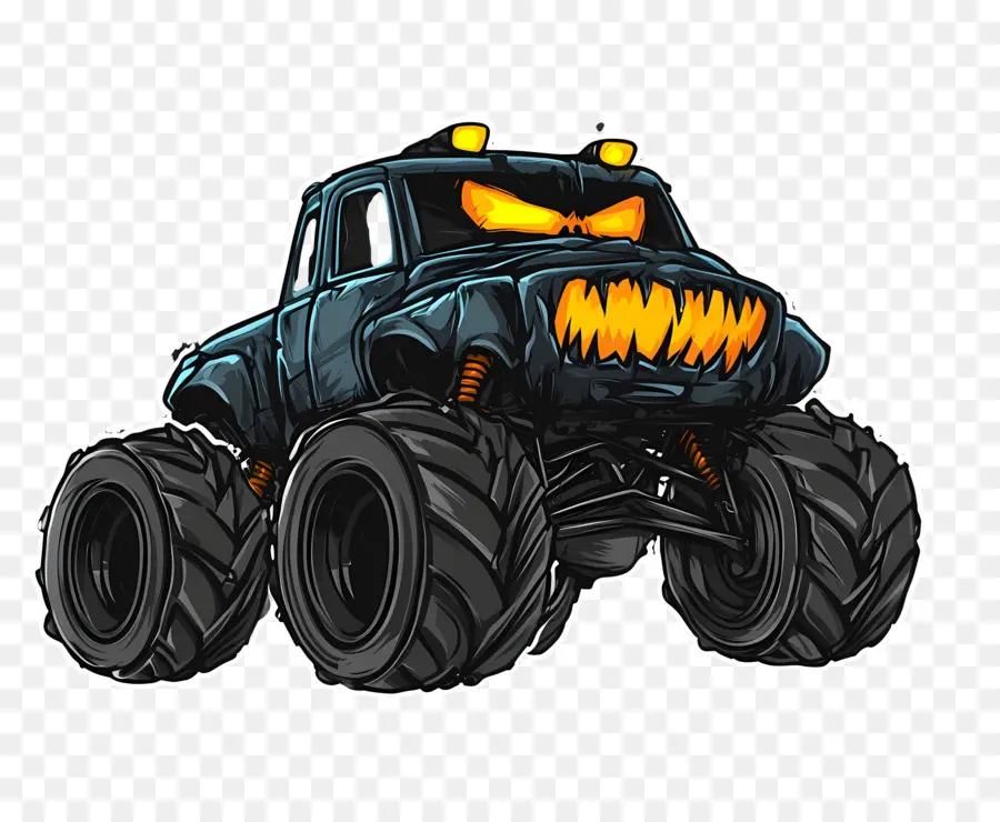 Camion Monstre D'halloween，Camion Monstre De Dessin Animé PNG