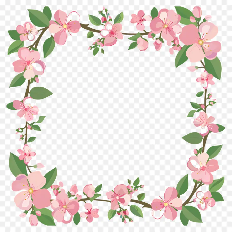 Cadre Floral，Fleurs Roses PNG