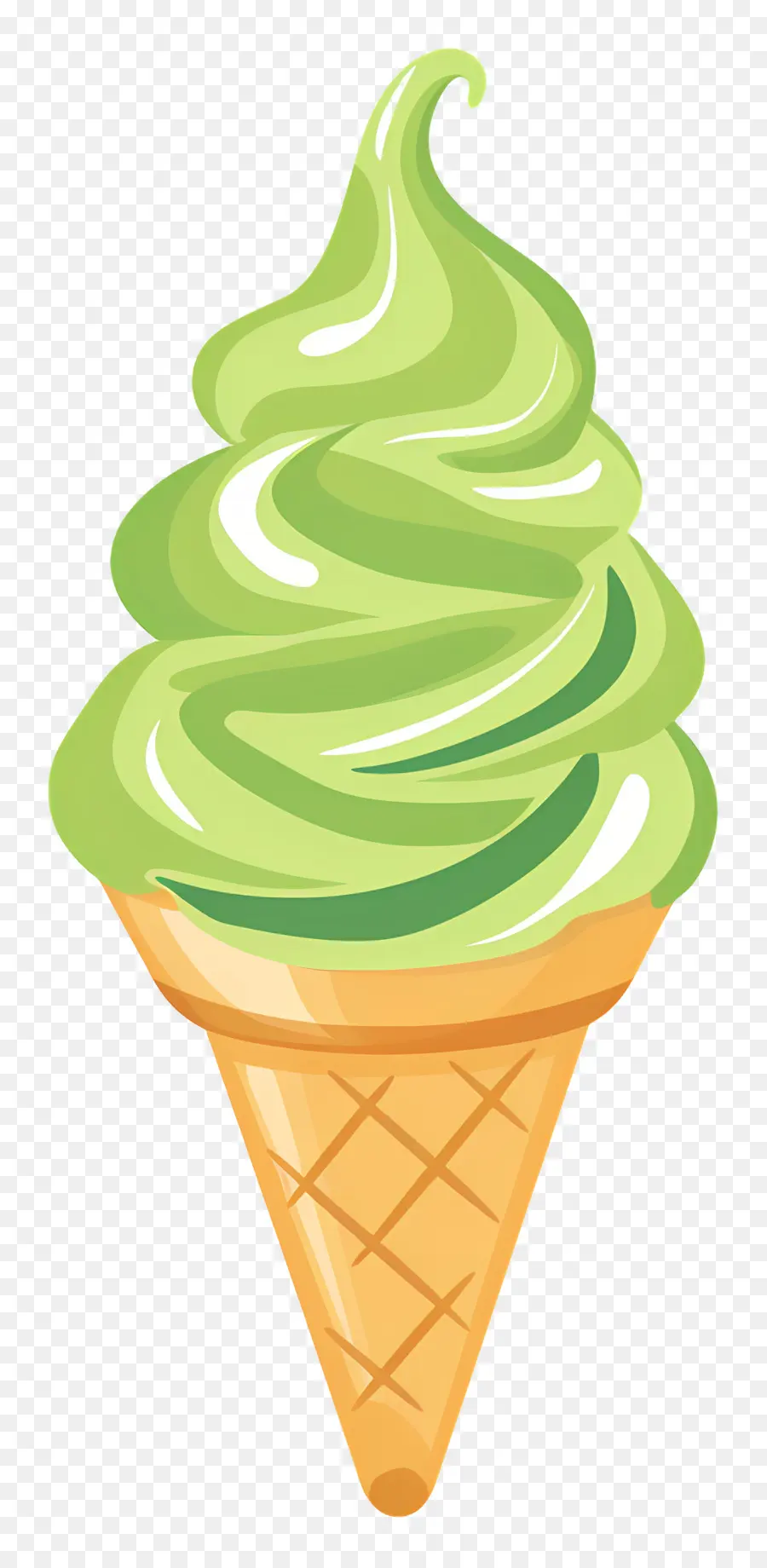 Glace Au Matcha，Cornet De Crème Glacée PNG