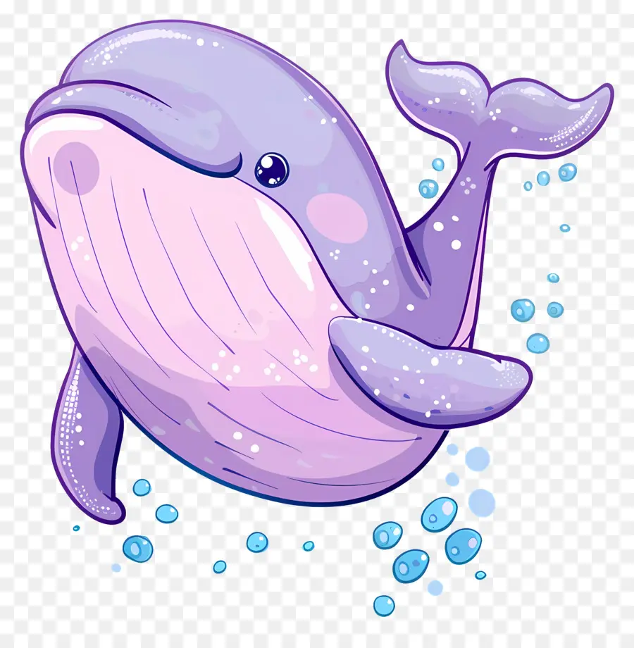 Baleine Aquarelle，Baleine Violette PNG