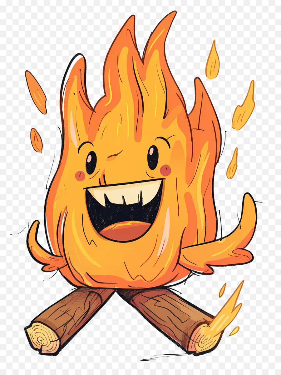 Feu De Camp，Feu De Dessin Animé PNG