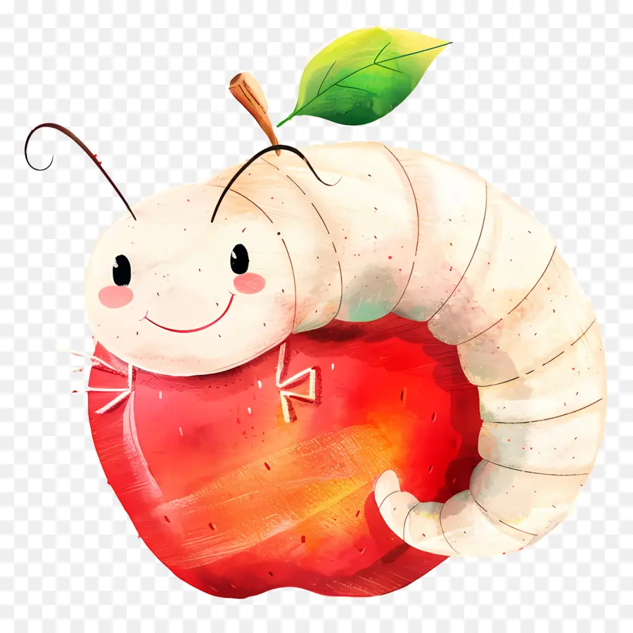 Pomme Avec Ver，Fruit PNG