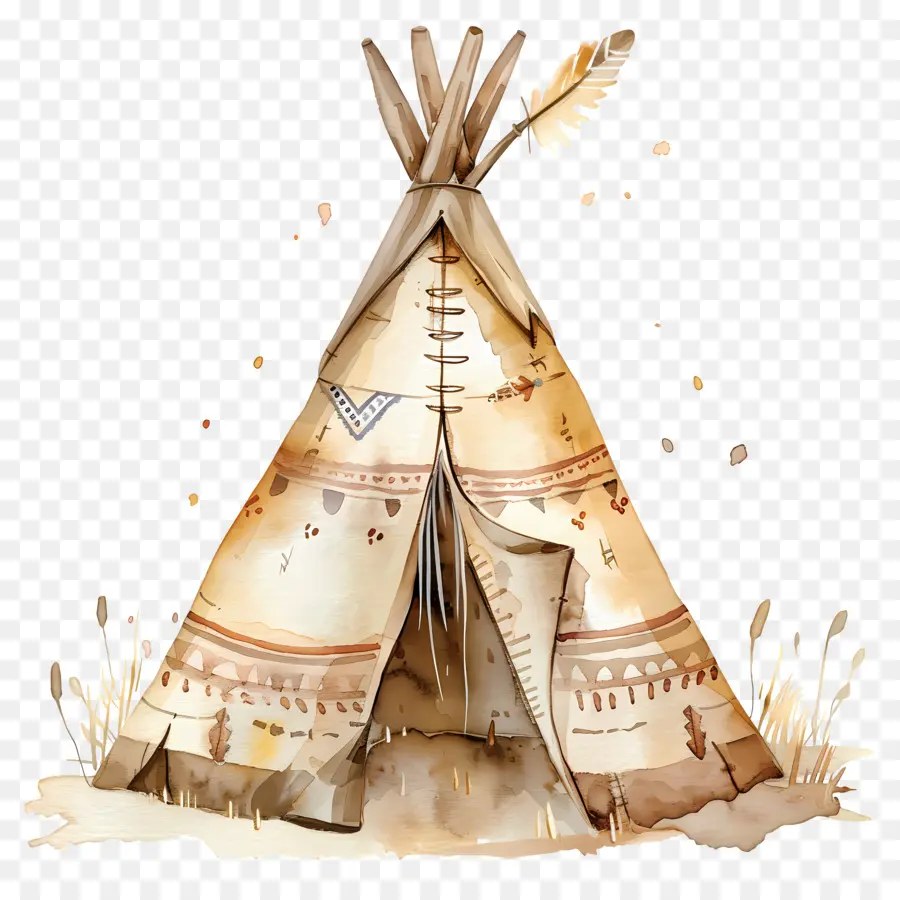 Wigwam Aquarelle，Tente Tipi PNG