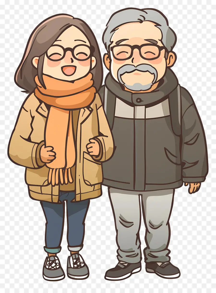 Personnes âgées，Couple De Personnes âgées De Dessin Animé PNG