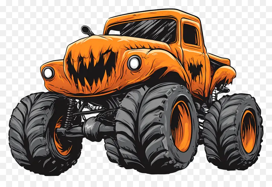 Camion Monstre D'halloween，Camion Monstre PNG