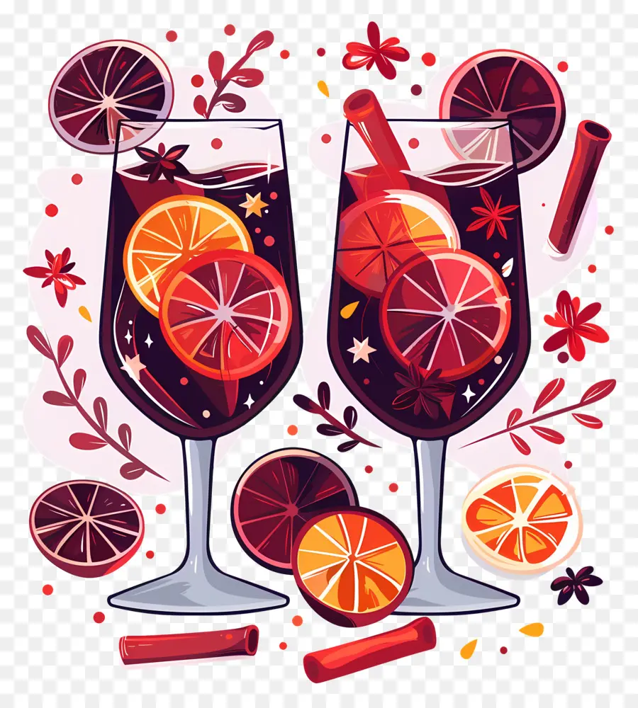 Vin Chaud De Noël，Verre De Vin Chaud PNG