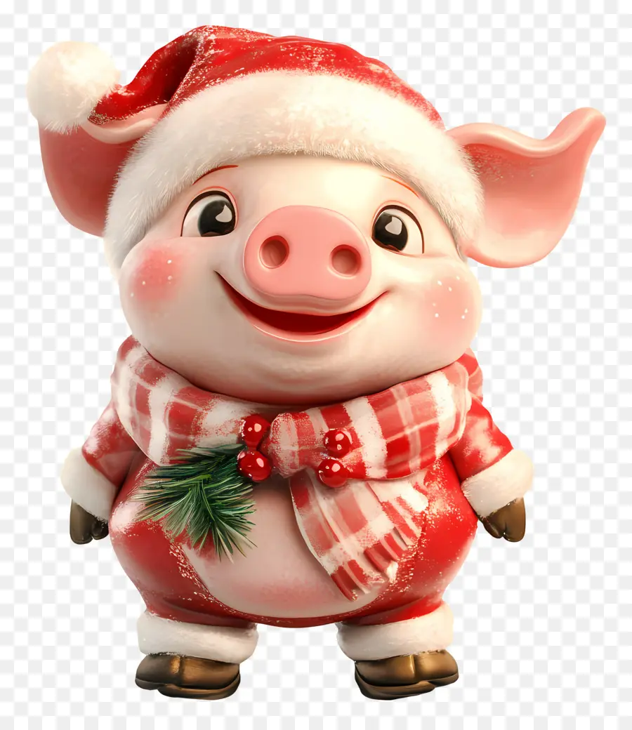 Cochon De Noël，Cochon Avec Bonnet De Noel PNG