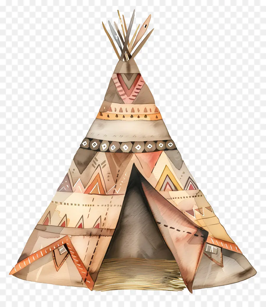 Wigwam Aquarelle，Tente Tipi PNG