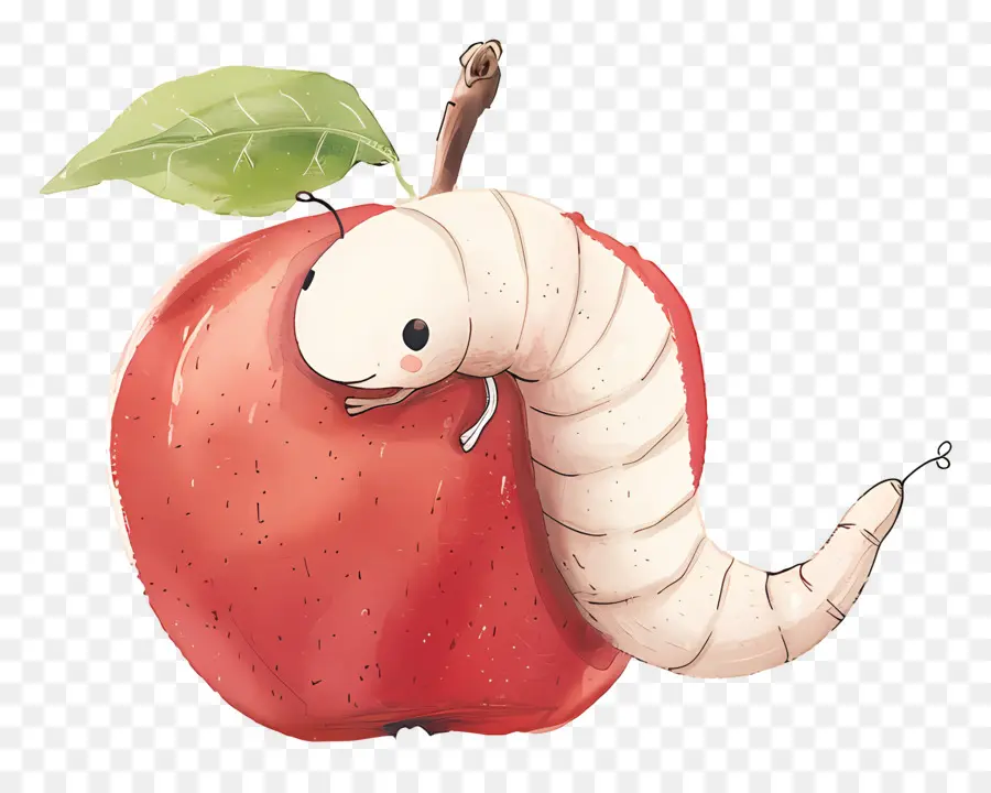 Pomme Avec Ver，Fruit PNG