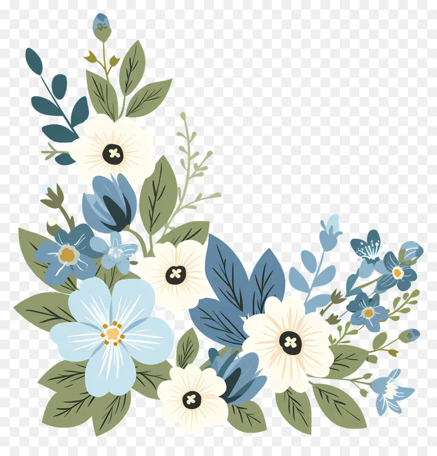 Le Coin Des Fleurs，Fleurs Bleues PNG