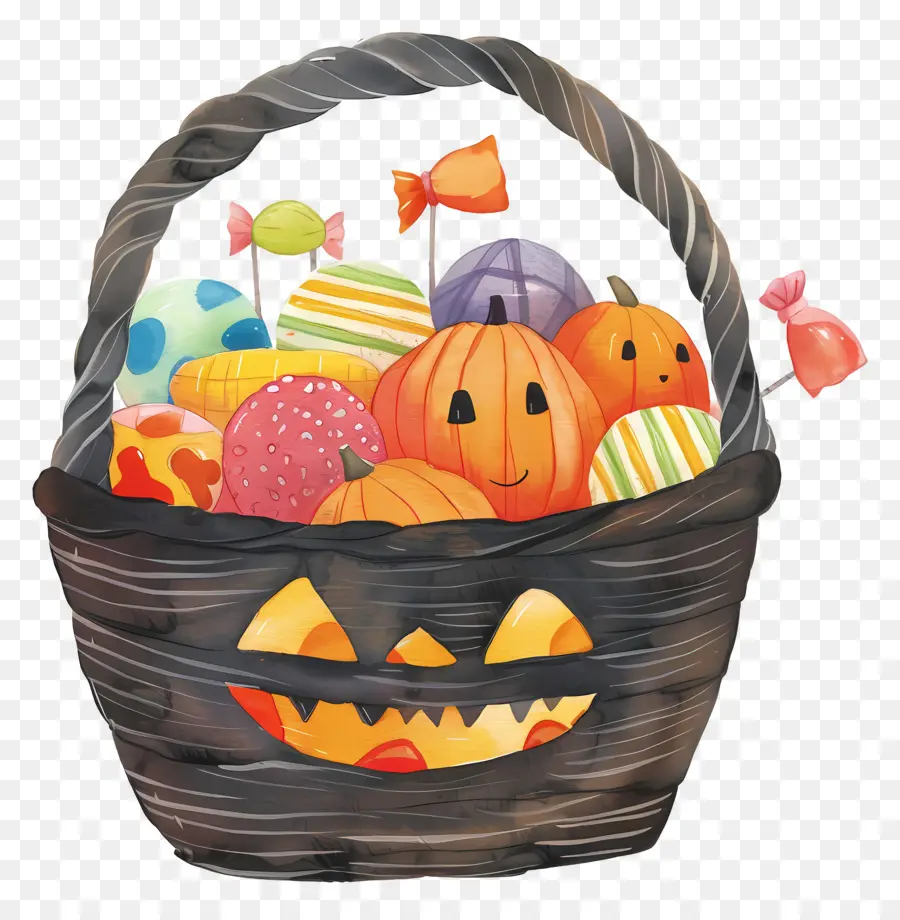 Panier D'halloween，Panier De Bonbons PNG