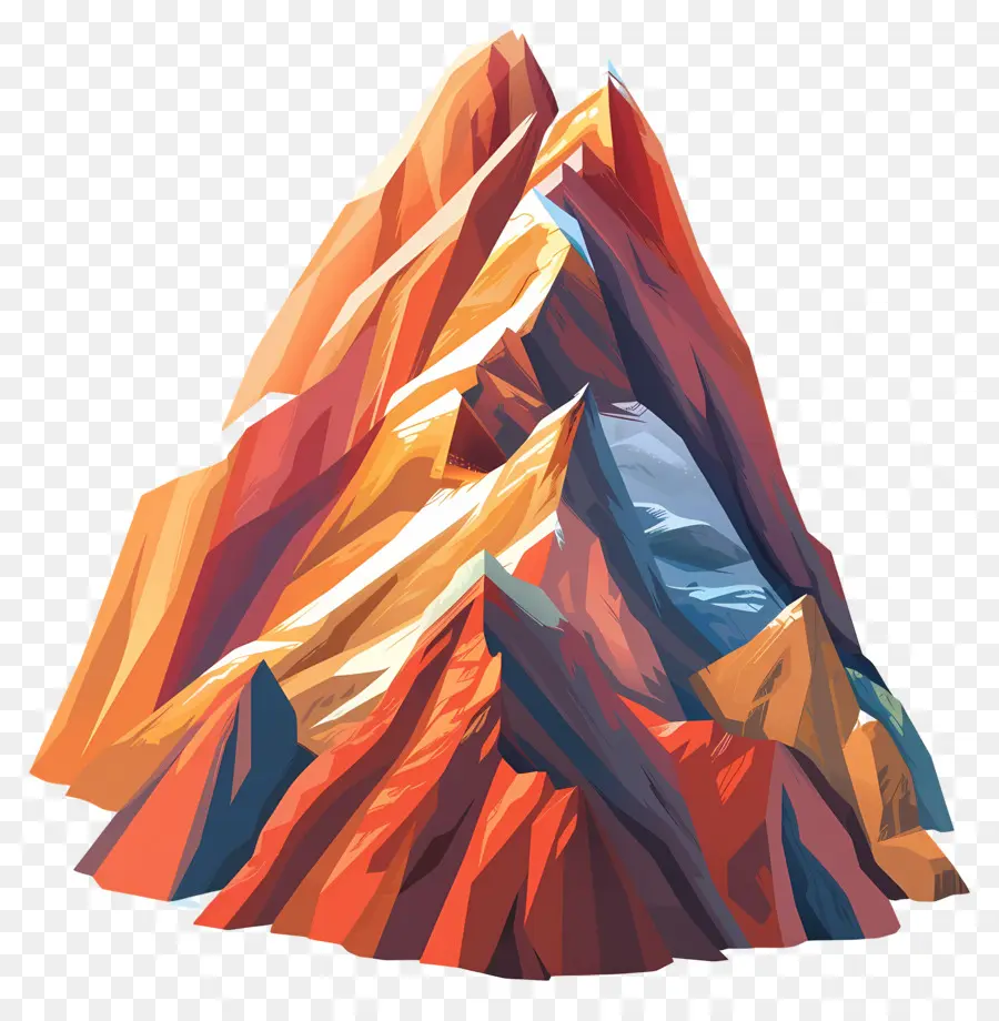 Montagne Animée，Montagne Orange PNG