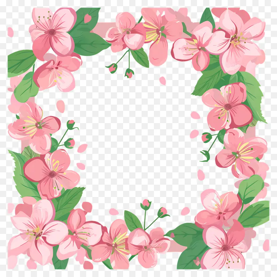 Cadre Floral，Fleurs Roses PNG