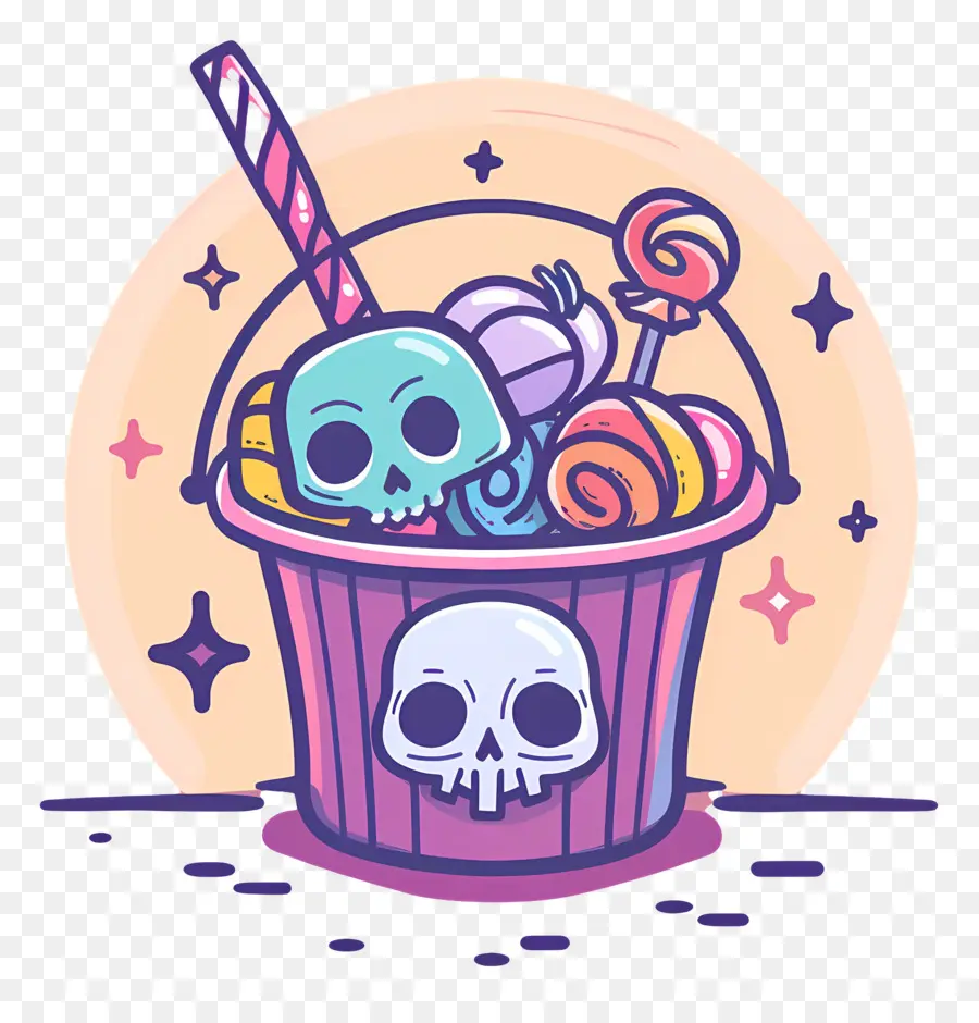 Panier D'halloween，Bonbons D'halloween PNG