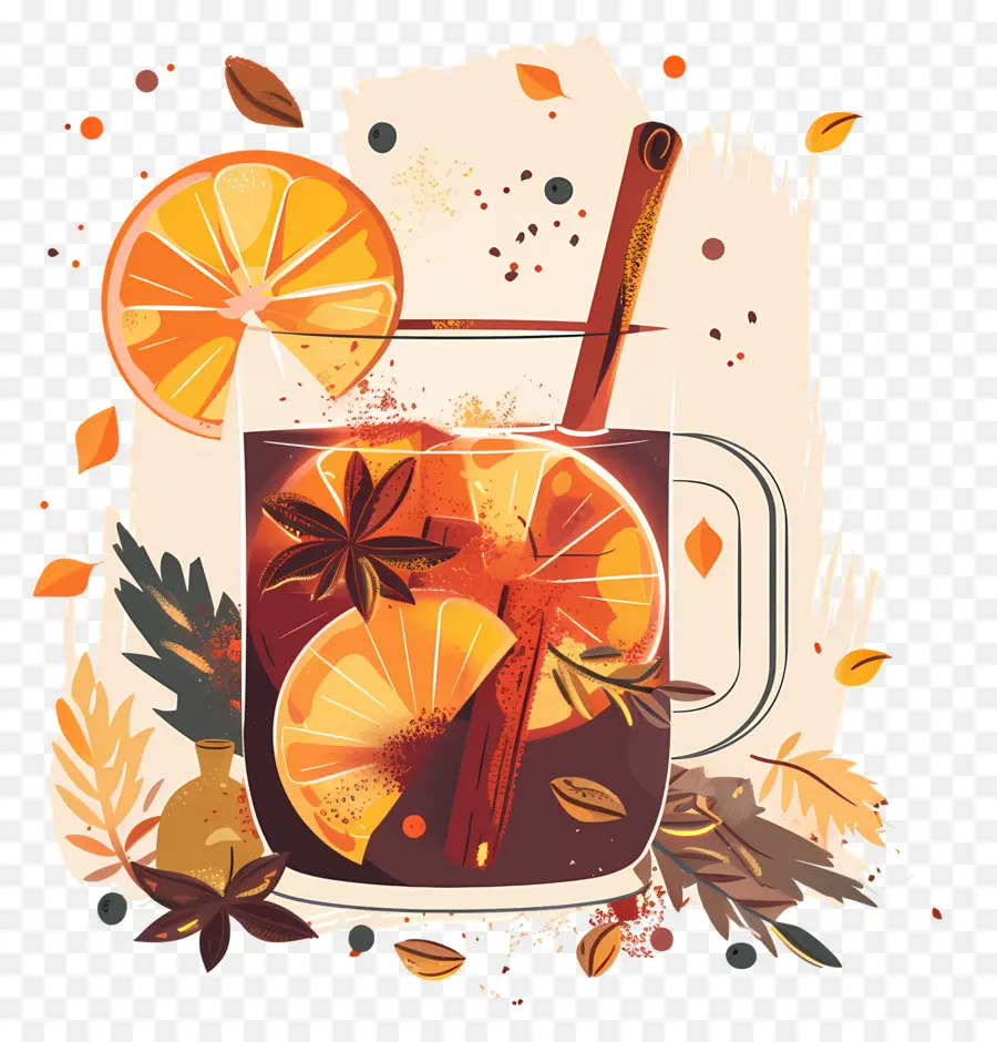 Vin Chaud De Noël，Boisson D'automne PNG