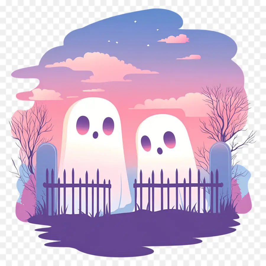 Clôture D'halloween，Spectres PNG