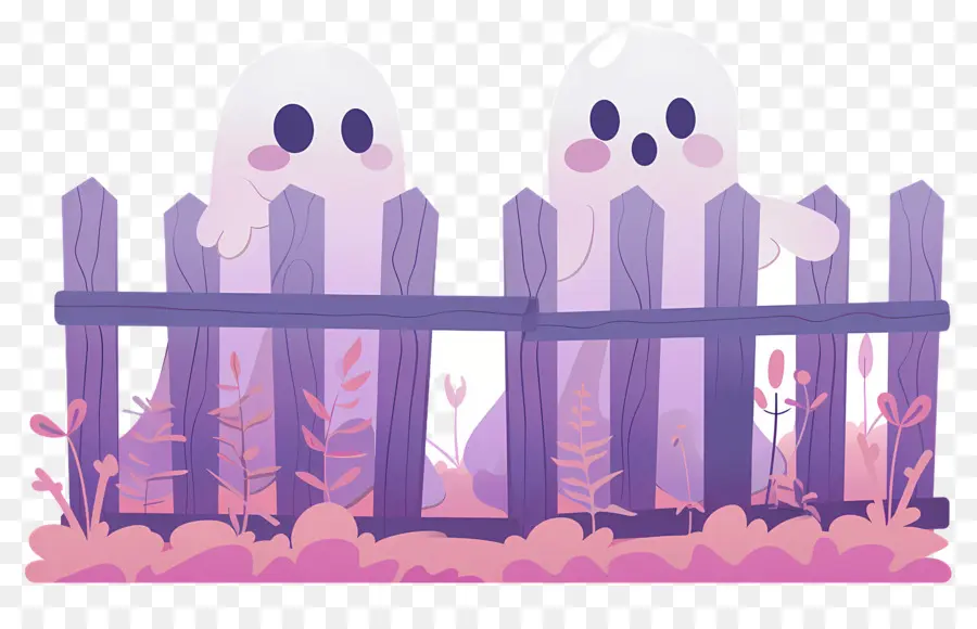 Clôture D'halloween，Fantômes Mignons PNG