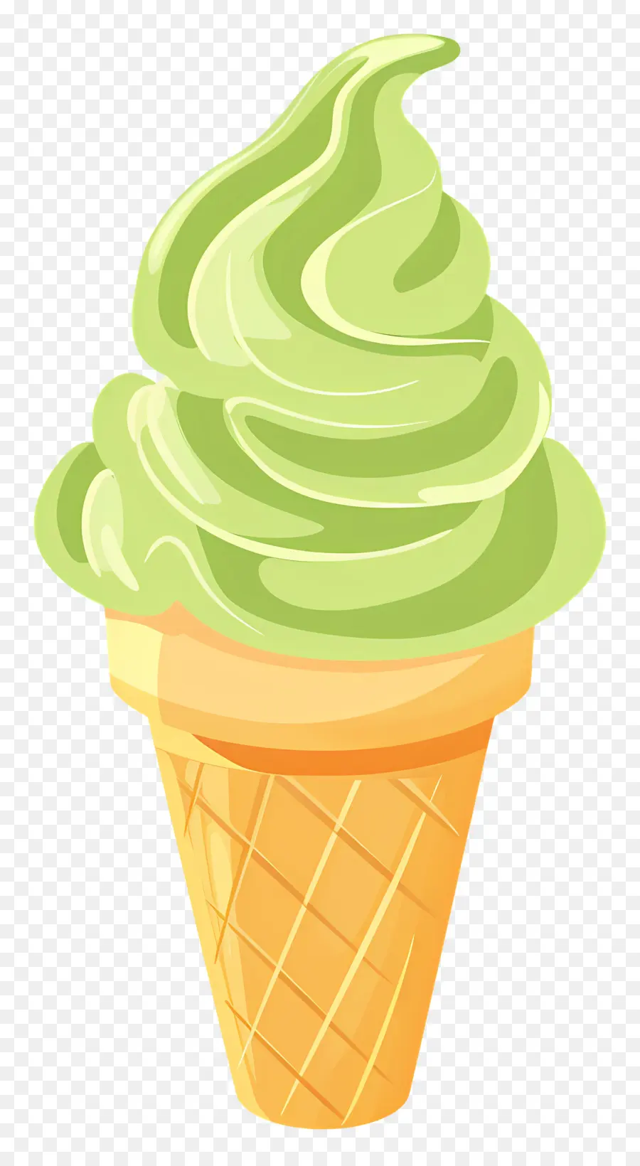 Glace Au Matcha，Cornet De Crème Glacée PNG