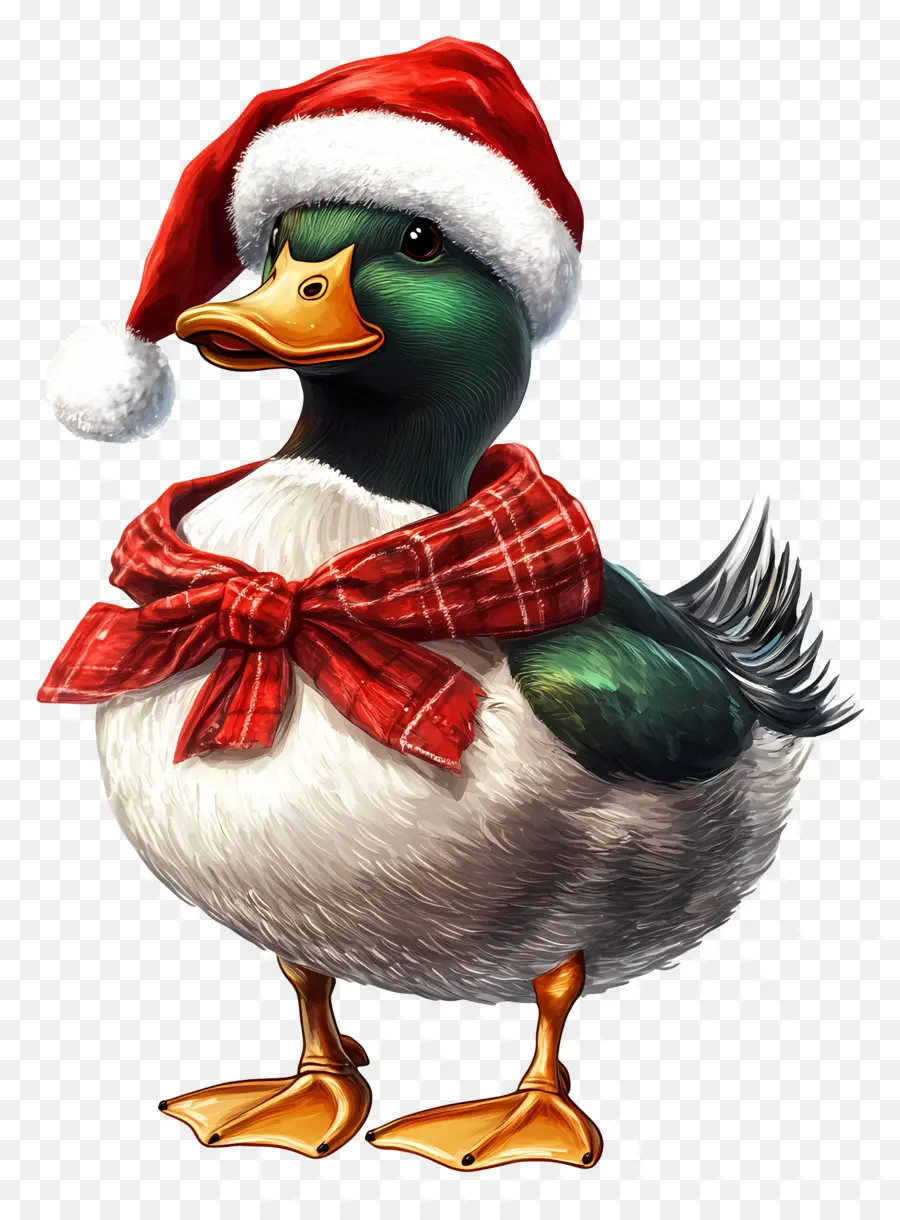 Canard De Noël，Canard Avec Bonnet De Noel PNG