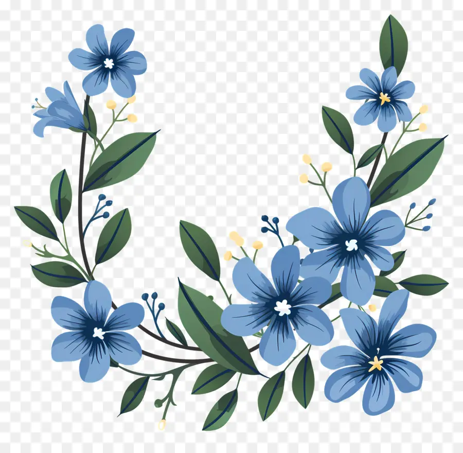 Le Coin Des Fleurs，Fleurs Bleues PNG