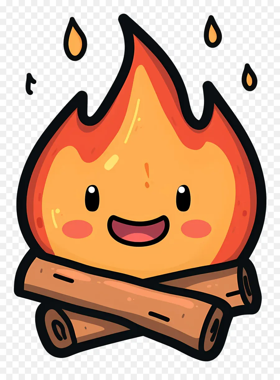 Feu De Camp，Flamme De Dessin Animé Mignon PNG