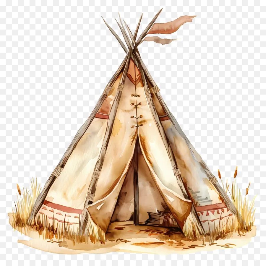 Wigwam Aquarelle，Tente Tipi PNG