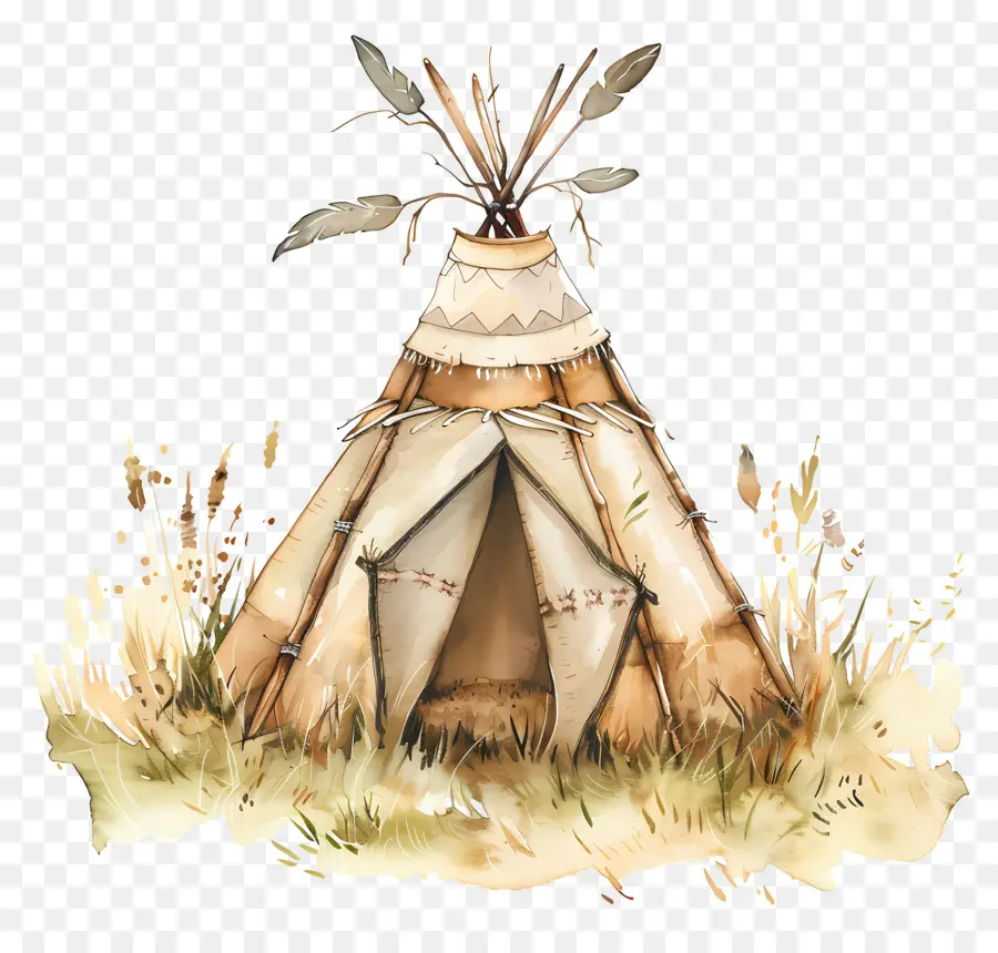 Wigwam Aquarelle，Tente Tipi PNG