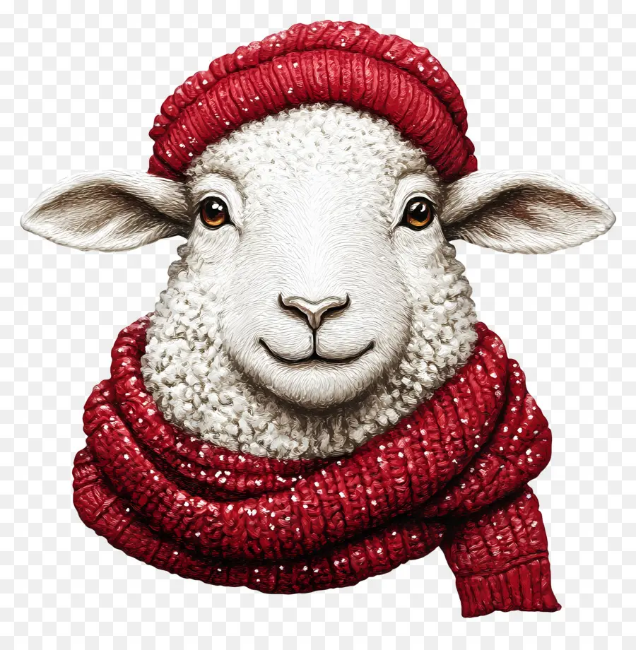 Mouton De Noël，Moutons En Bonnet De Noel PNG